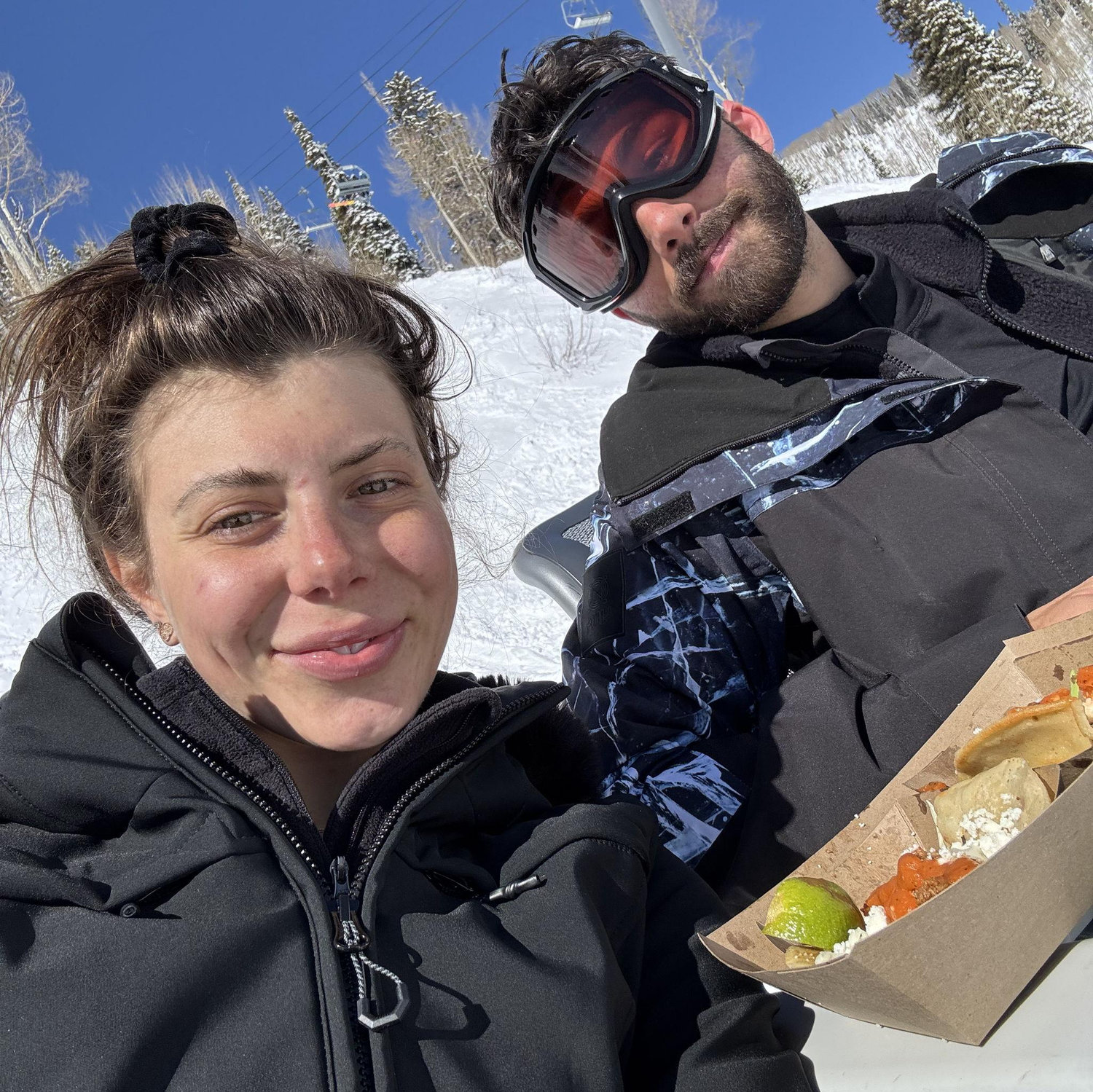 Tacos on the ski slopes—I guess the writing was on the wall that we’d be getting married in Mexico