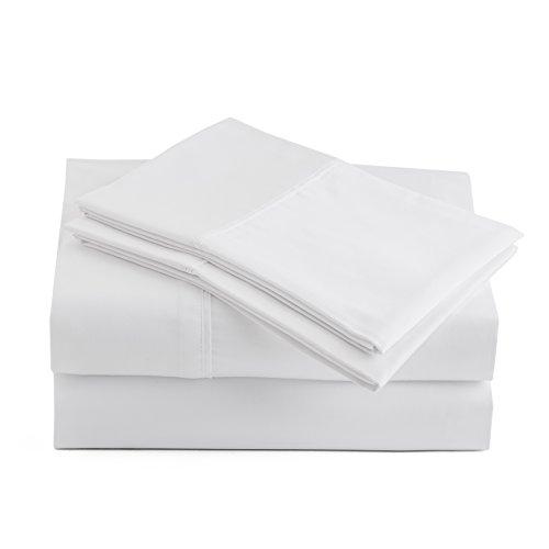 Peru Pima - Temperature Regulating - 600 Thread Count Sateen - 100% Peruvian Pima Cotton - Queen Bed Sheet Set, White