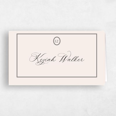 Linen, Beige Wedding Place Card - Gavina Classic