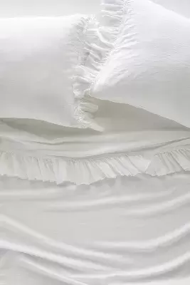 Ruffled Organic Spa Sateen Sheet Set