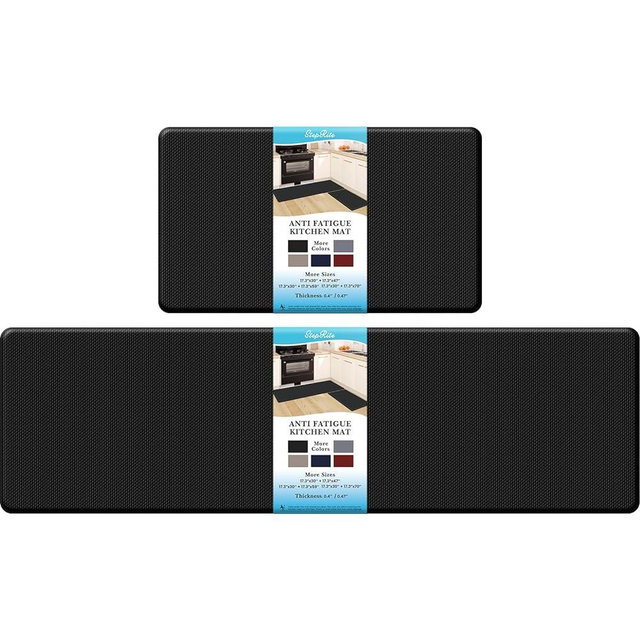 StepRite Kitchen Mats, 2PCS Kitchen Rugs, Cushioned Anti Fatigue Kitchen Mats for Floor, Non-Slip Standing Desk Mat, Waterproof Kitchen Rug Set for Kitchen, Floor, Office, 17.3"×30"+17.3"×59",Black