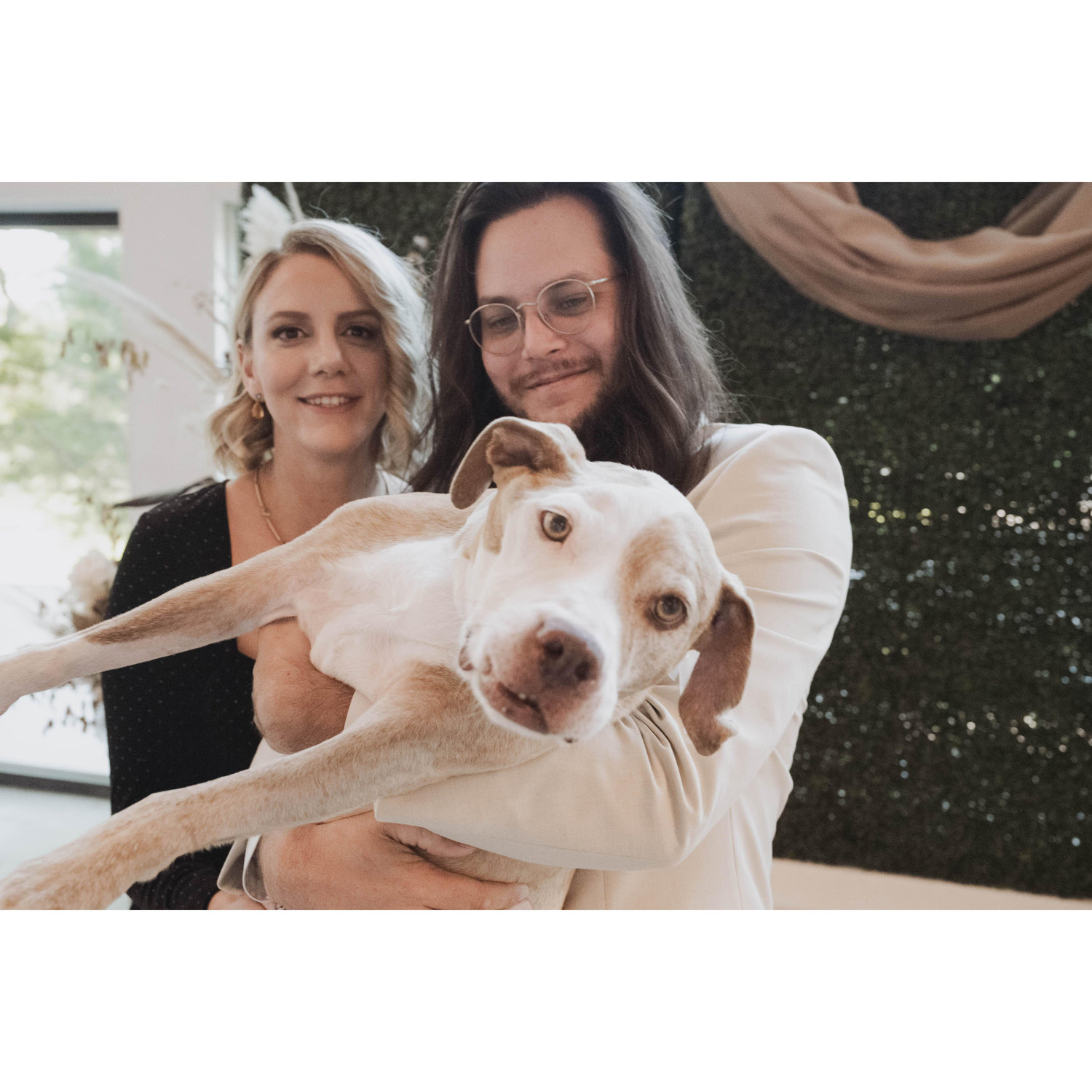 Us with our baby, Bobbie Sue.  You will see this princess at the wedding:)!