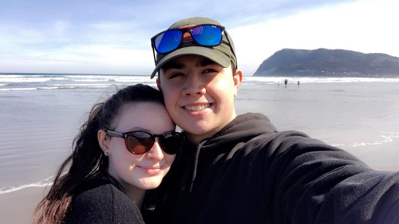 Dustin and Maya in Seaside, OR 2019.