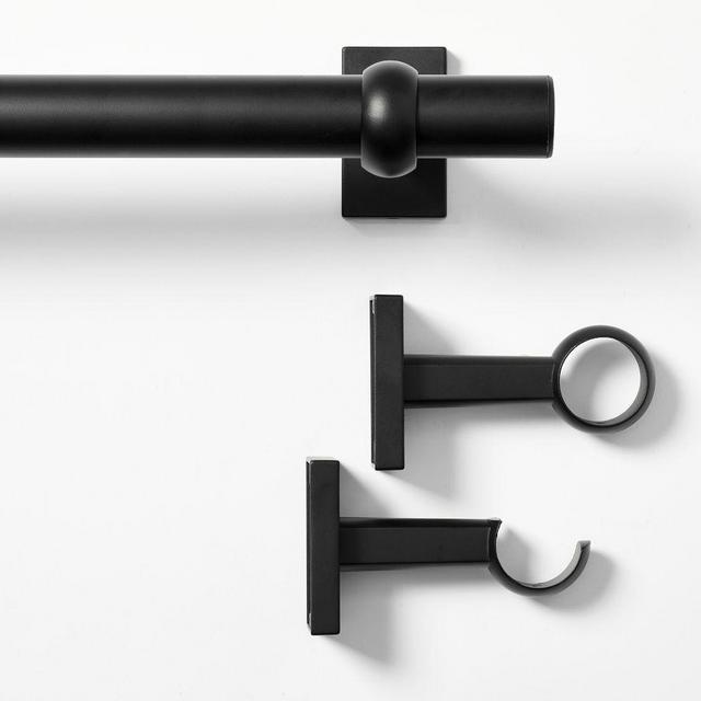 Cg Matte Black Curtain Rod, XX-Large, 1.25" diam.