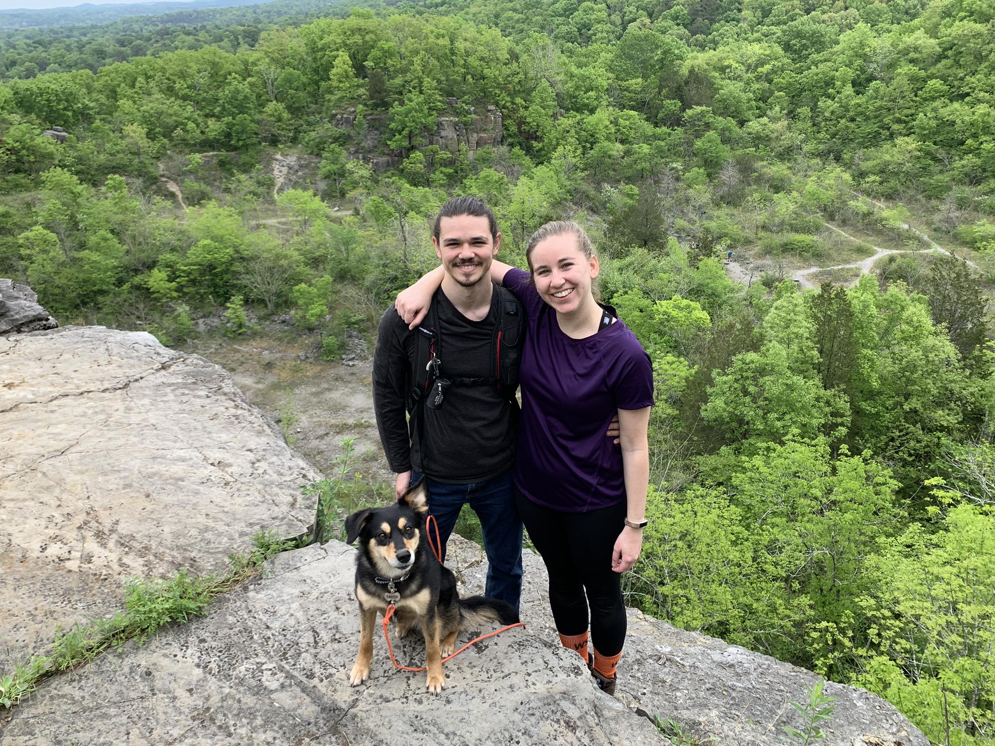 Hike at Ruffner Mountain with Jack & Sydney who are in our wedding party 🎉