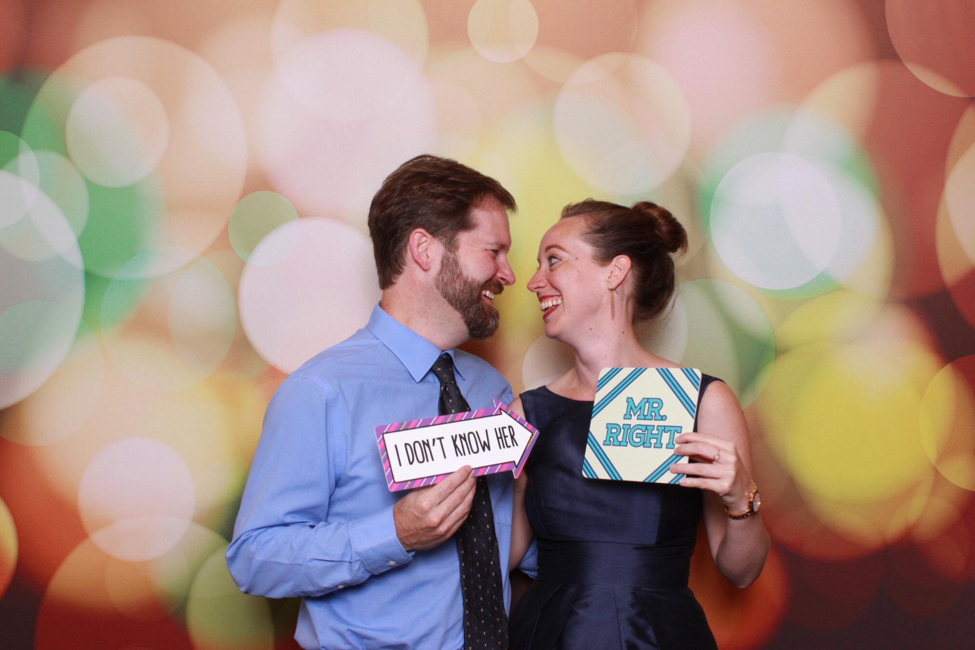 The first wedding we went to together was Marc and Joey's! We enjoyed the photo booth.