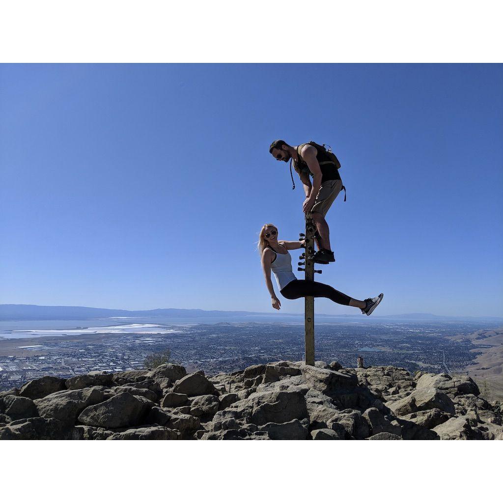 The top of a hike Meghan did not know she signed up for - lol!