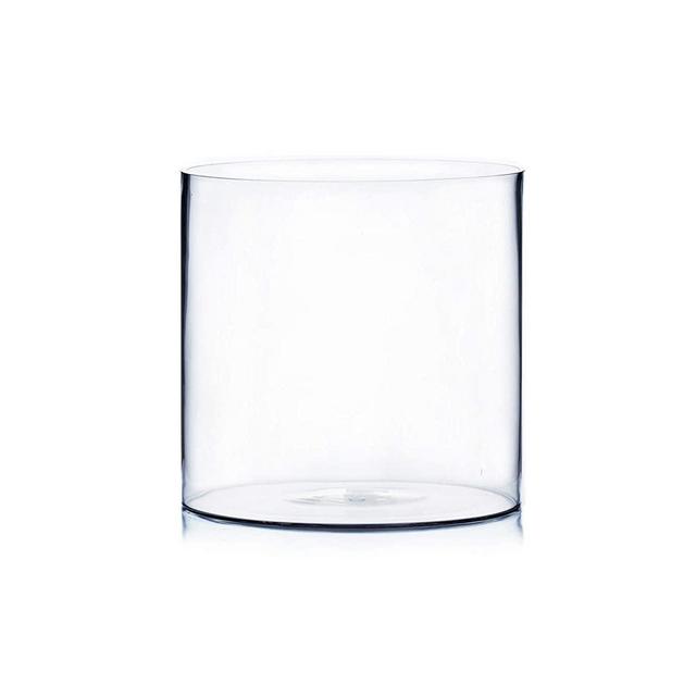 WGV Cylinder Vase, Width 12", Height 12", Clear Wide Large Diameter Glassware, Floral Container, Planter Terrarium for Wedding Party Event, Home Office Decor, 1 Piece