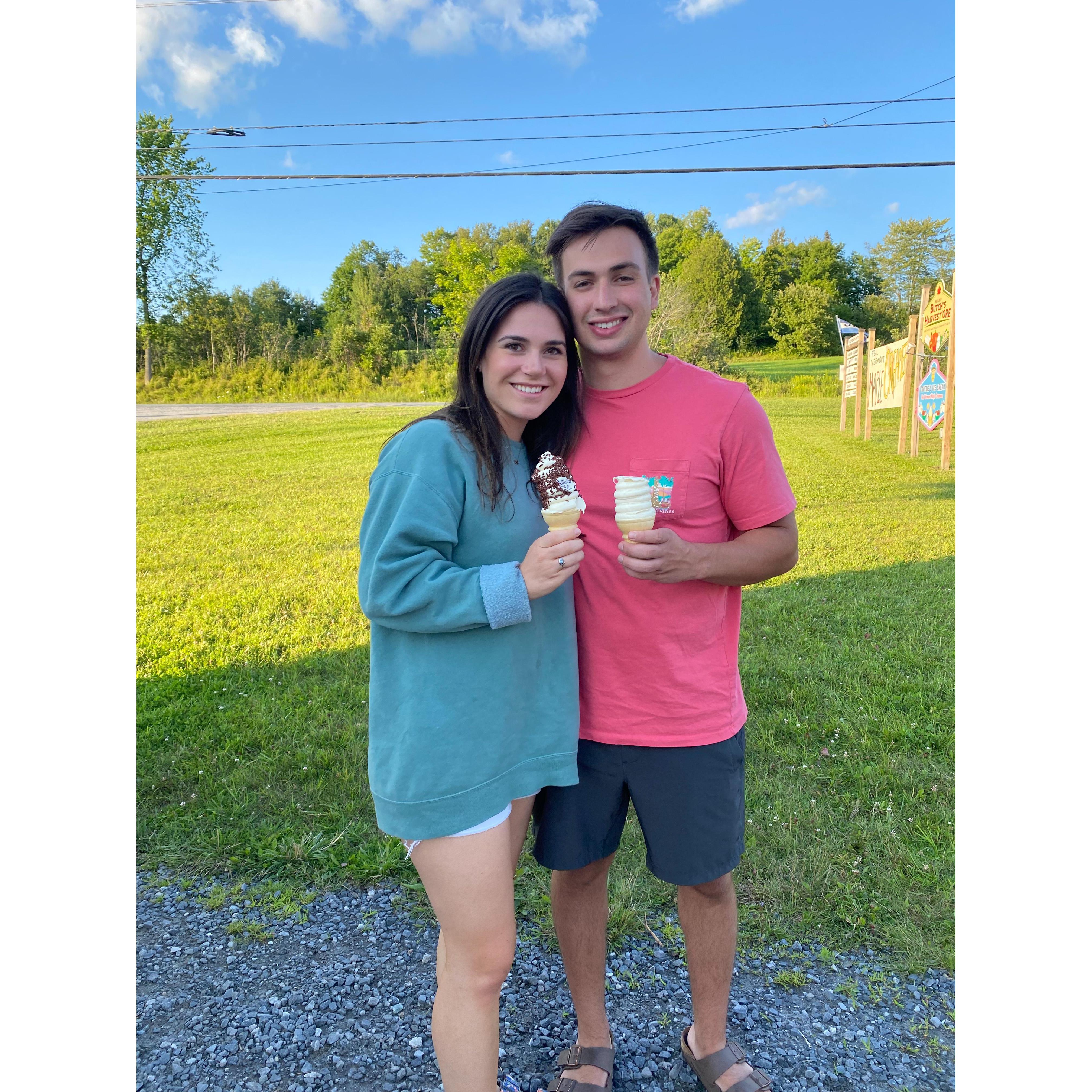 enjoying some Maple Creamies in Vermont!