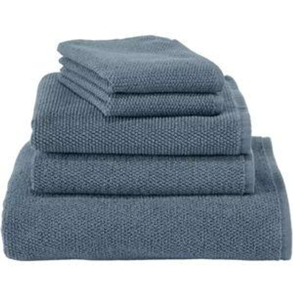Organic Textured Cotton Towel - Bath Towel - Slate Blue