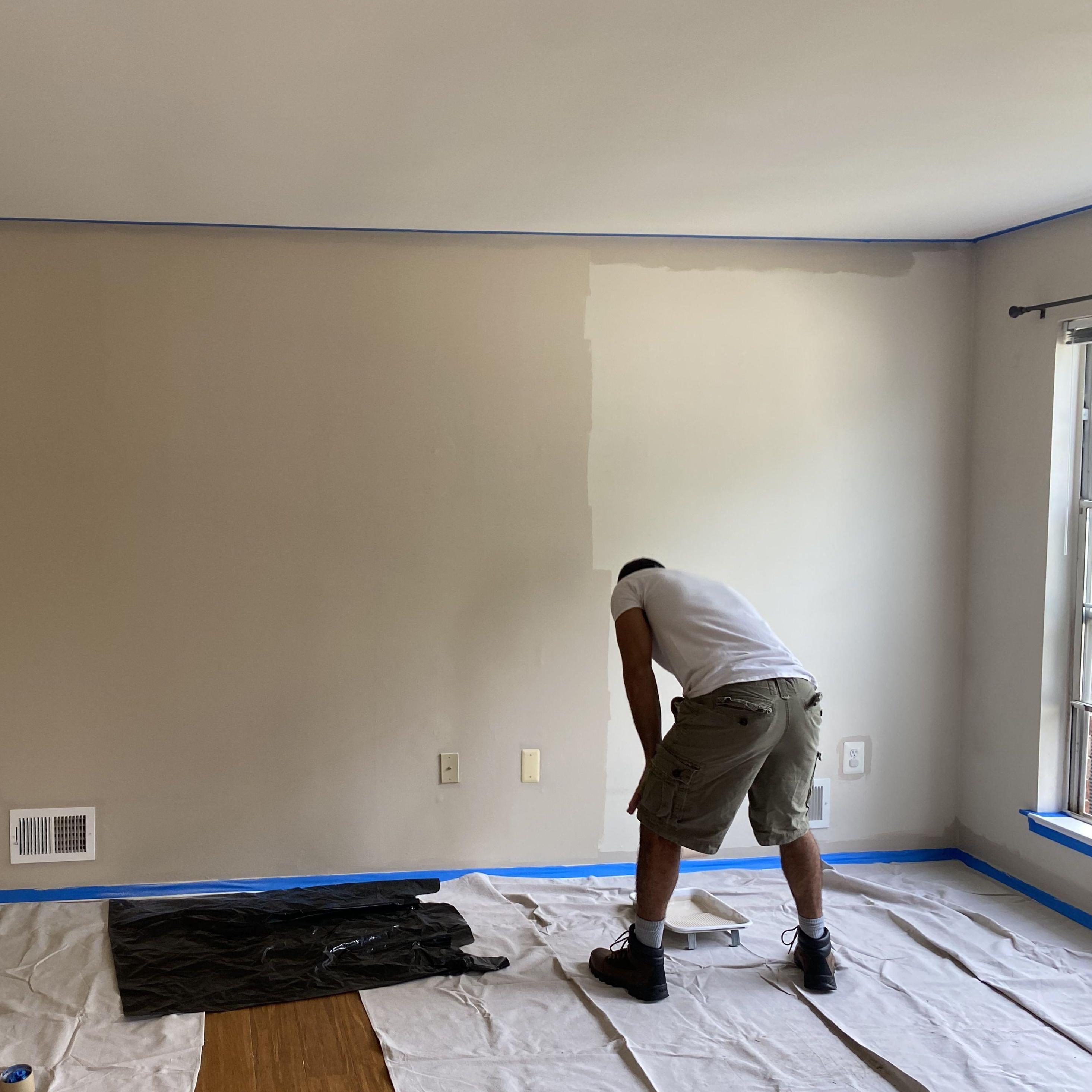 Lu painting our first home