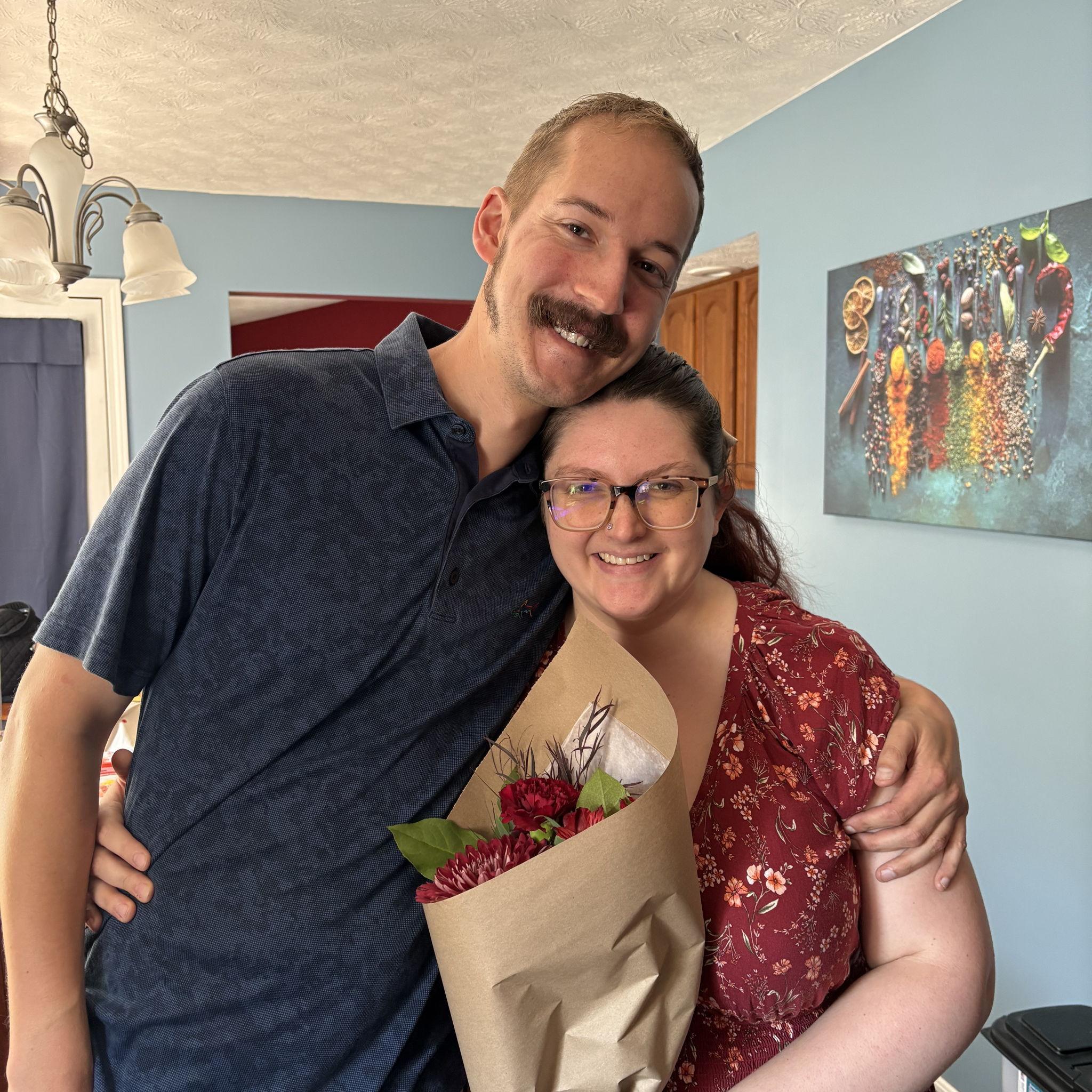 Celebrating Allison's 26th birthday with a special surprise from Harrison! Harrison making sure it started out the sweetest way, with flowers! 09-13-2025