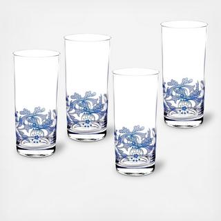 Blue Italian Highball Glass, Set Of 4