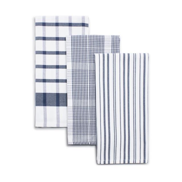 Assorted Twill Kitchen Towels, 28" x 20", Set of 3