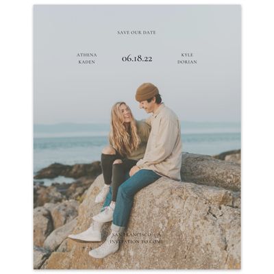 Grey Wedding Digital Save the Date - Livonia Portrait