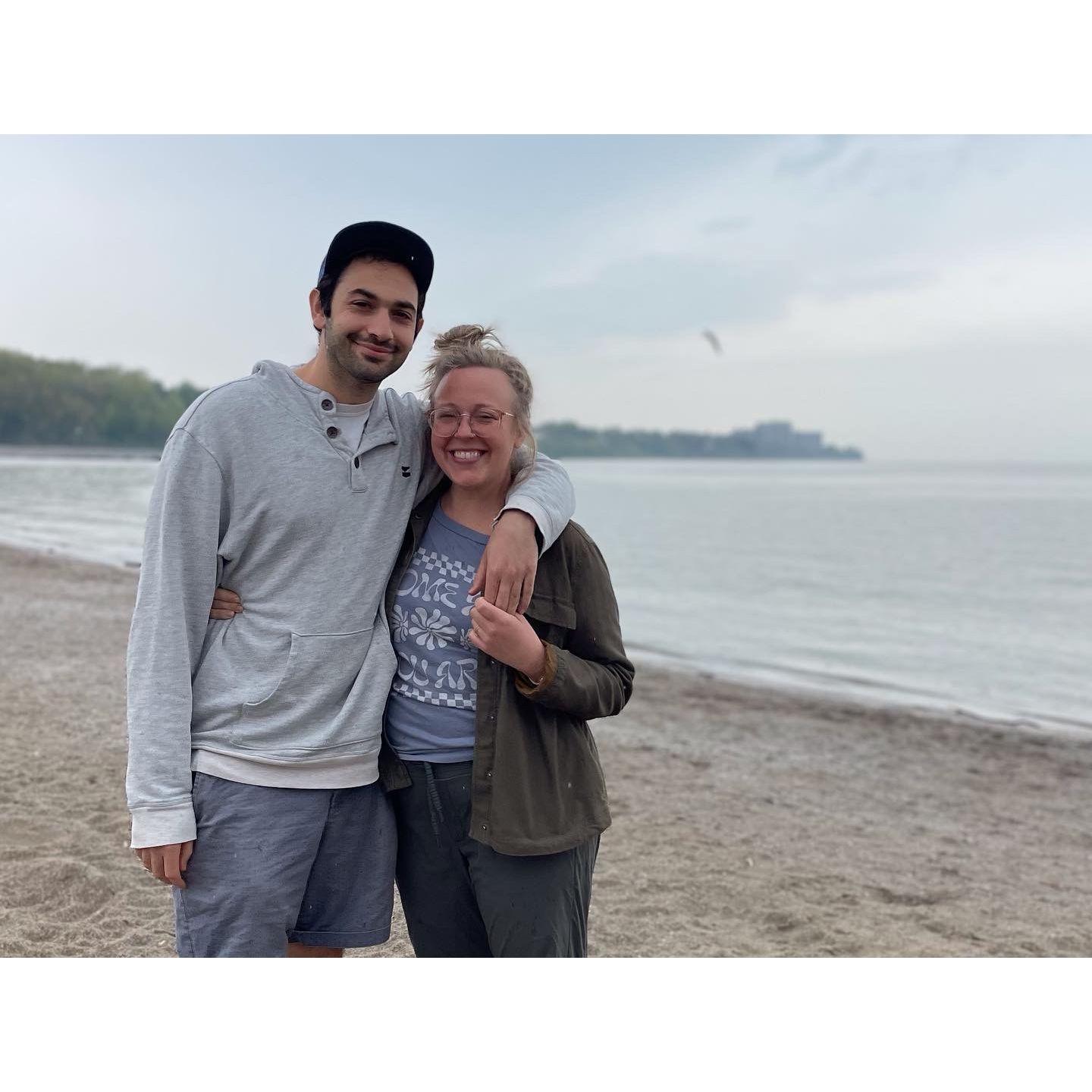 Annie and Bobby travel to Lake Erie, Bobby's first Lake Erie visit. May 2023.