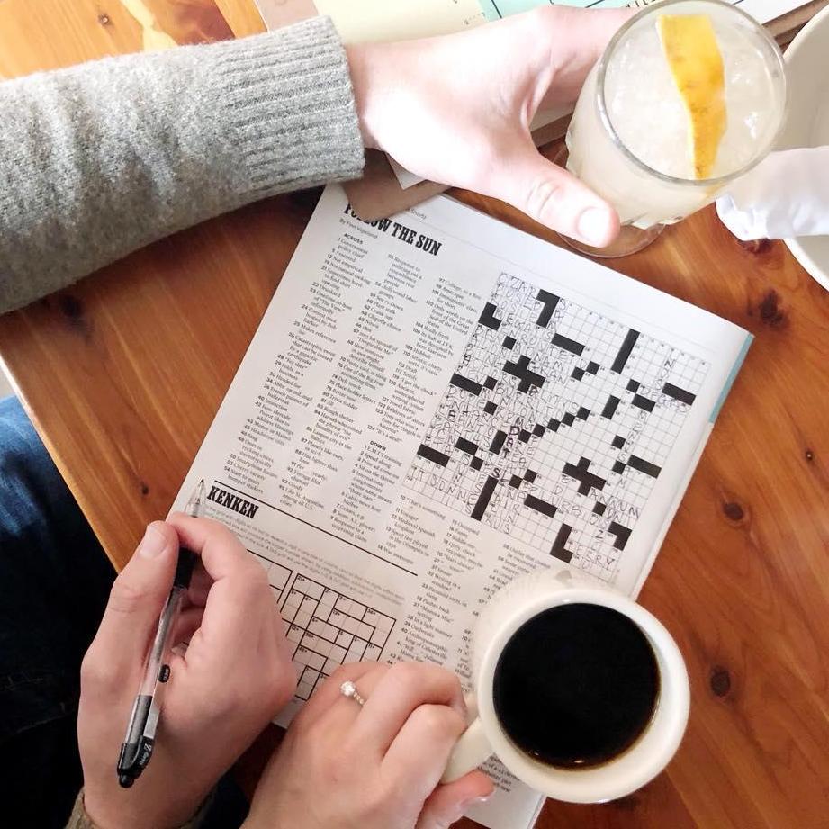 Our favorite Sunday activity. Crossword puzzle and brunch at Retreat.