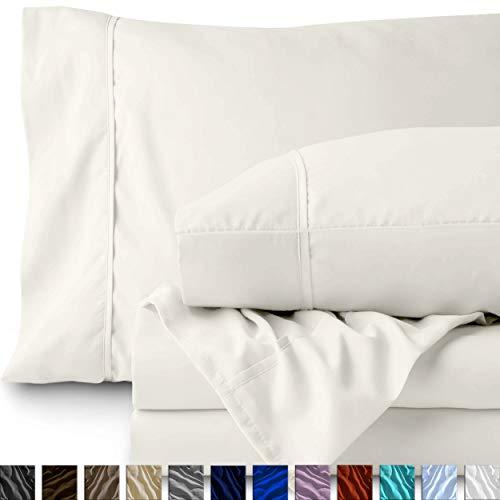 Bare Home King Sheet Set - 1800 Ultra-Soft Microfiber Bed Sheets - Double Brushed Breathable Bedding - Hypoallergenic - Wrinkle Resistant - Deep Pocket (King, Warm White)