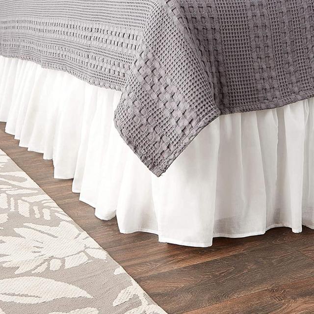 Greenland Home Cotton Voile Dust Ruffle, 15-inch L, White