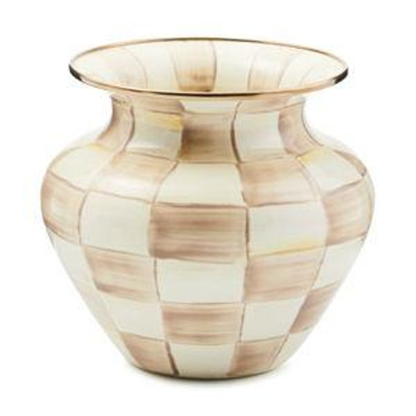Mackenzie-Childs Mocha Check Large Vase