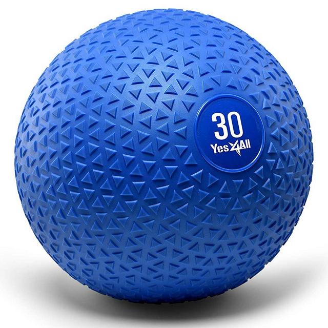 Yes4All Slam Balls (Black, Blue, Teal, Orange & Glossy) 10-40lbs for Strength and Crossfit Workout – Slam Medicine Ball