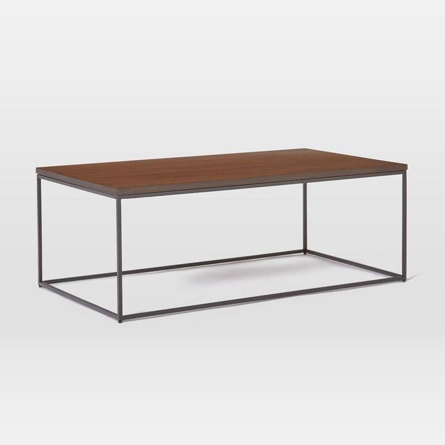 Streamline 44" Coffee Table, Dark Walnut, Antique Bronze