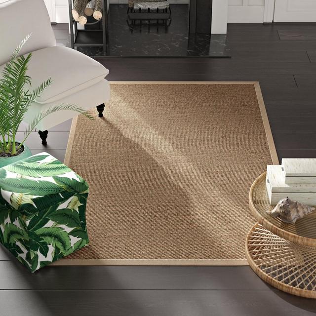Mayfair Bamboo Slat/Seagrass Beige Area Rug