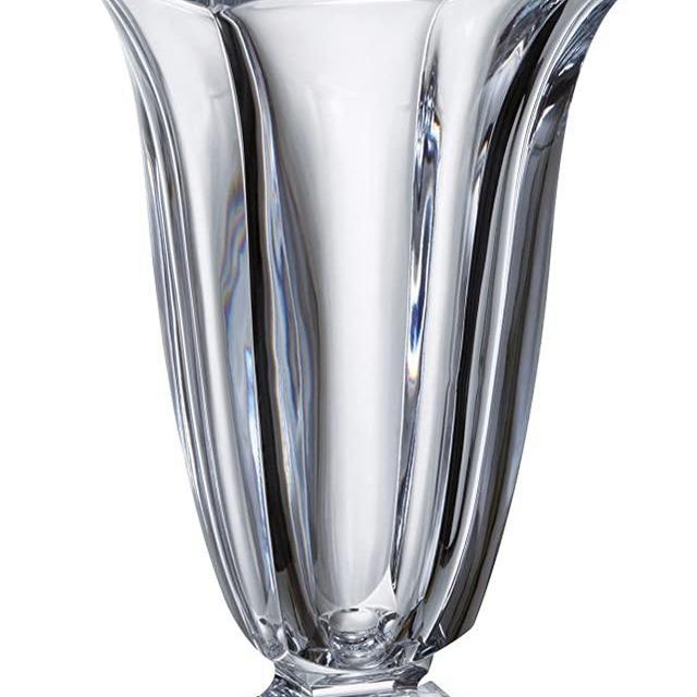 Barski - European Glass - Crystalline - Footed Vase - 11.5" Height - Made in Europe