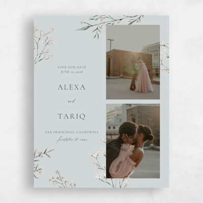 Blue Sage Mist Wedding Save the Date - Sweetbay Multiphoto