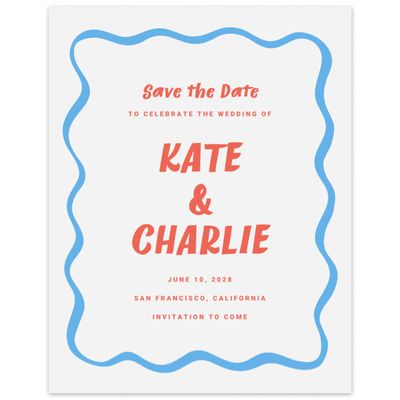Dark Sky, Blue Wedding Digital Save the Date - Key West Portrait