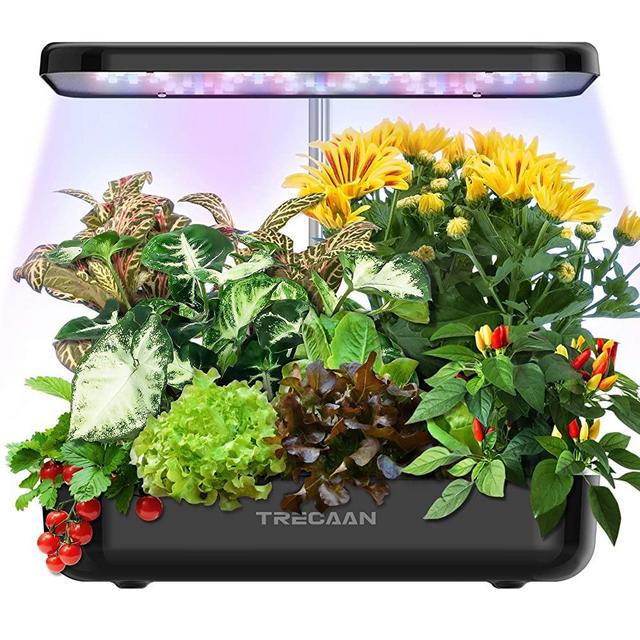 Hydroponic Growing System 12 Pods Home Garden Kit Indoor, Trecaan Smart Herb Garden Growing Kit with Grow Lights Gardening Gifts for Women Mom