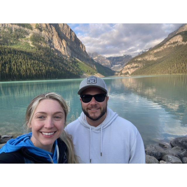 The start of our hike in Lake Louise on Plain of Six Glaciers - Big Beehive.