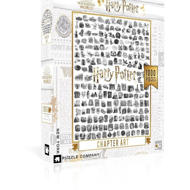 New York Puzzle Company - Harry Potter Chapter Art - 1000 Piece Jigsaw Puzzle for Adults by Mary GrandPré