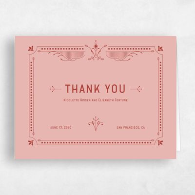 Pink Wedding Thank You - Augusta Type