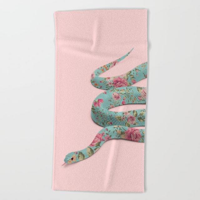 FLORAL SNAKE Beach Towel by paulfuentes