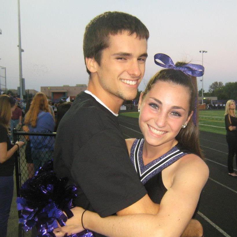 Cameron came home to cheer Maggie on at her Senior Homecoming in 2013. This was the first time they'd seen each other since Cameron left for college!