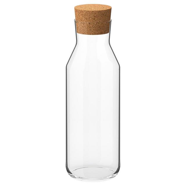 Carafe with stopper, clear glass/cork 34 oz