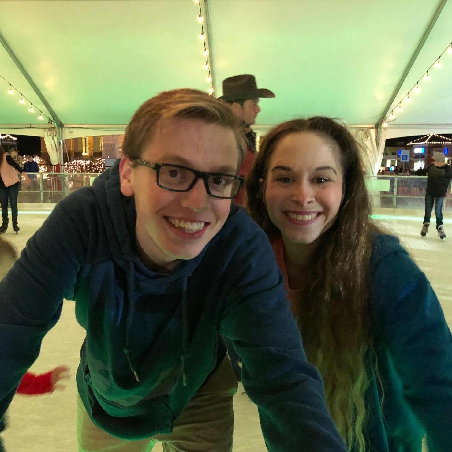 A week before we started dating we went ice skating after our production of a Christmas Carol.
