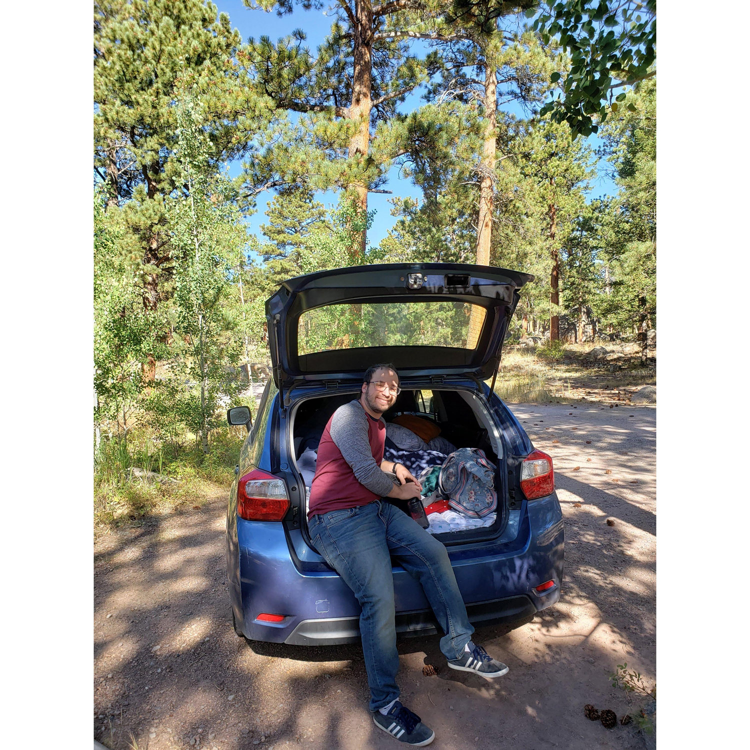 Gabe living the car camping dream