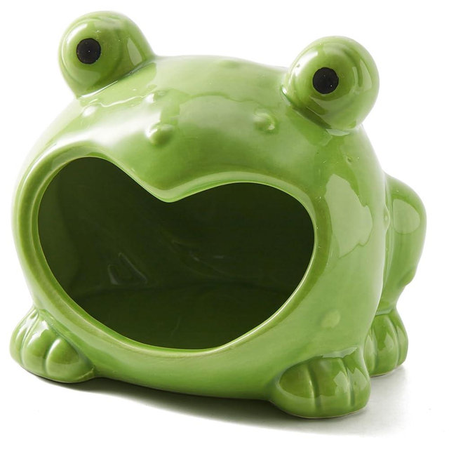 Ceramic Frog Sponge Holder for Kitchen Sink - Cute Sponge Holder and Novelty Kitchen Gadgets - Unique 5.8-Inch Items and Accessories for Fun and Practical Organization