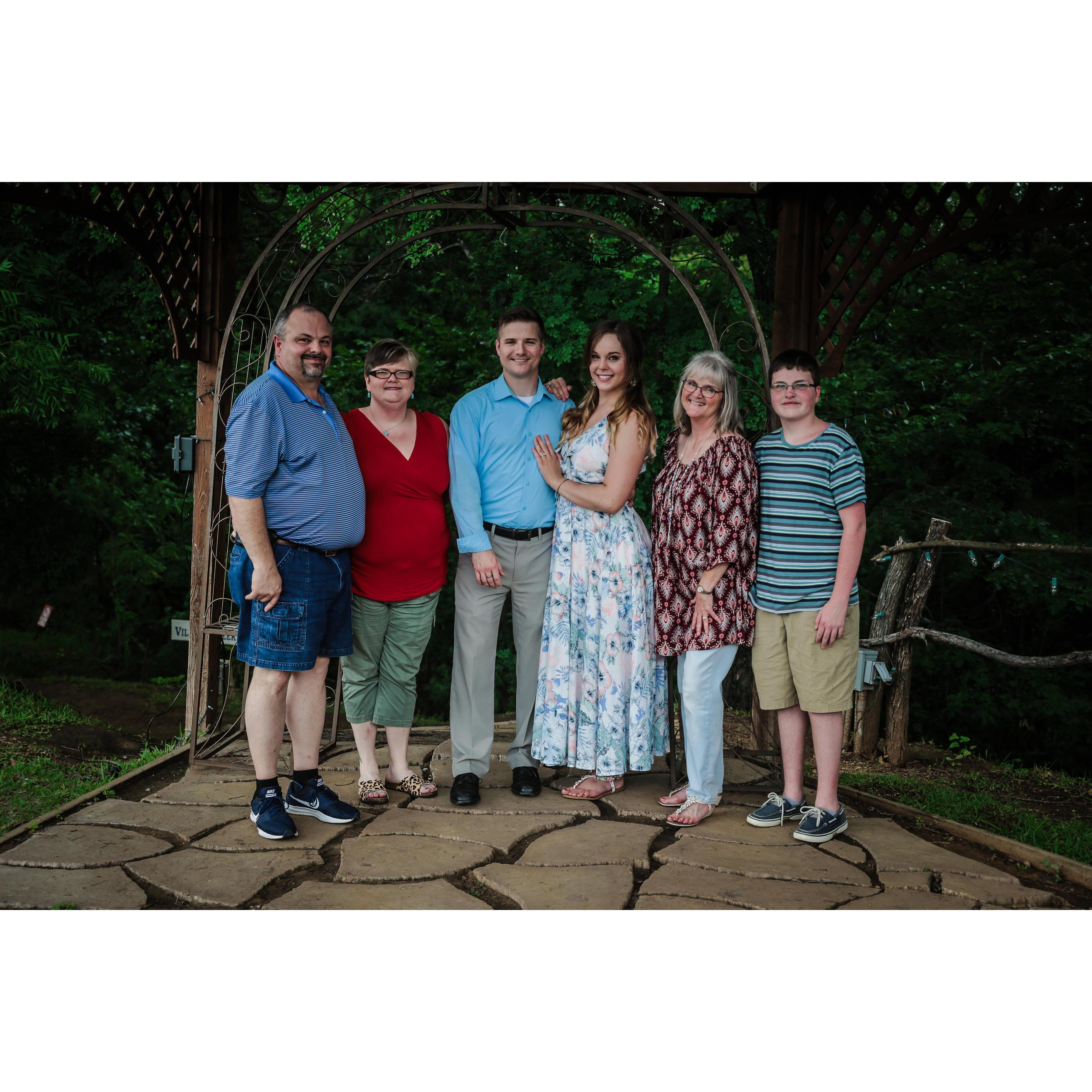 Jake's mother, and his sister, Jessica, with her husband, Russell, and one of their sons, CJ