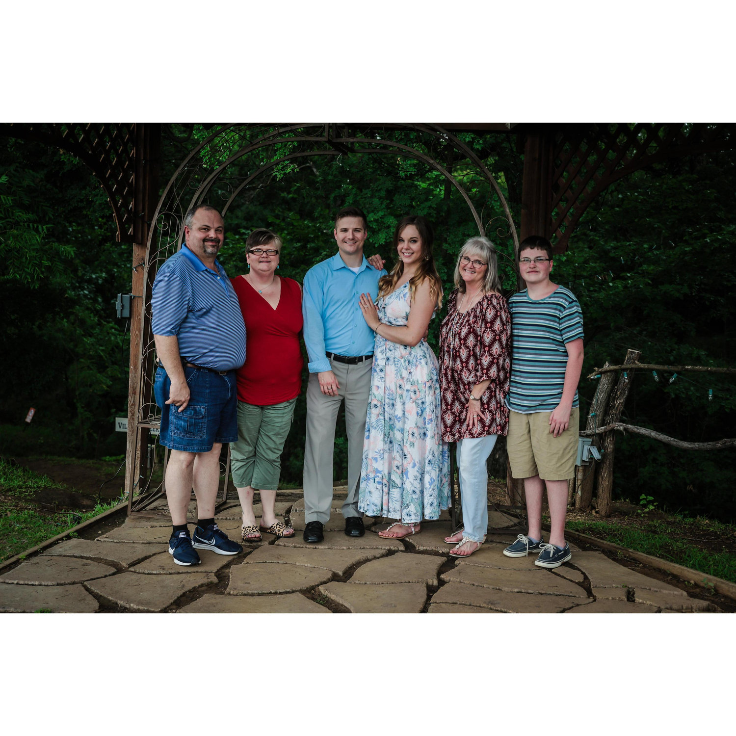 Jake's mother, and his sister, Jessica, with her husband, Russell, and one of their sons, CJ