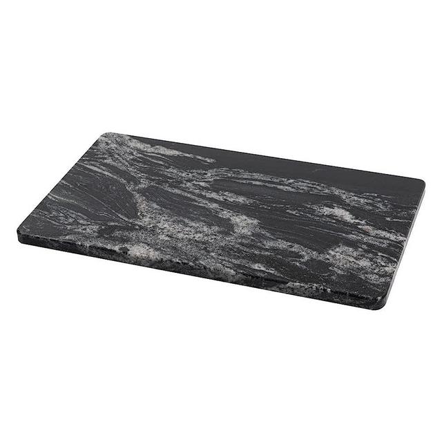 Adolif Natural Black Marble Pastry Cheese and Cutting Board, 12x20x0.7 Inch with Non Slip Feets, Heavy for Keep the Dough Cool and Chocolate Tempering, Pack of 1