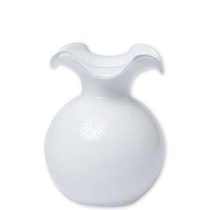 Vietri > Hibiscus Glass > White Small Fluted Vase