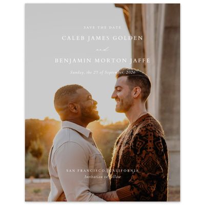 White Rustic Wedding Digital Save the Date - Portree Photo