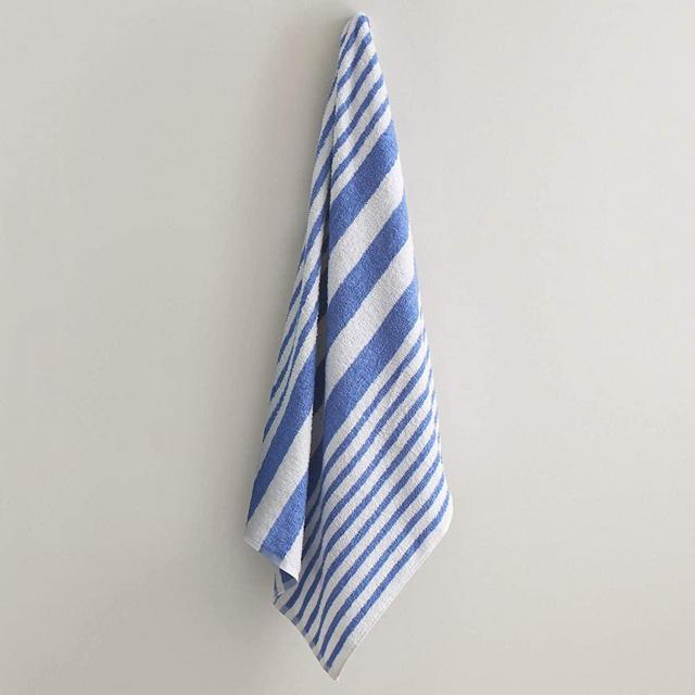 Martex Tropical Stripe Pool, Beach Towel, French Blue
