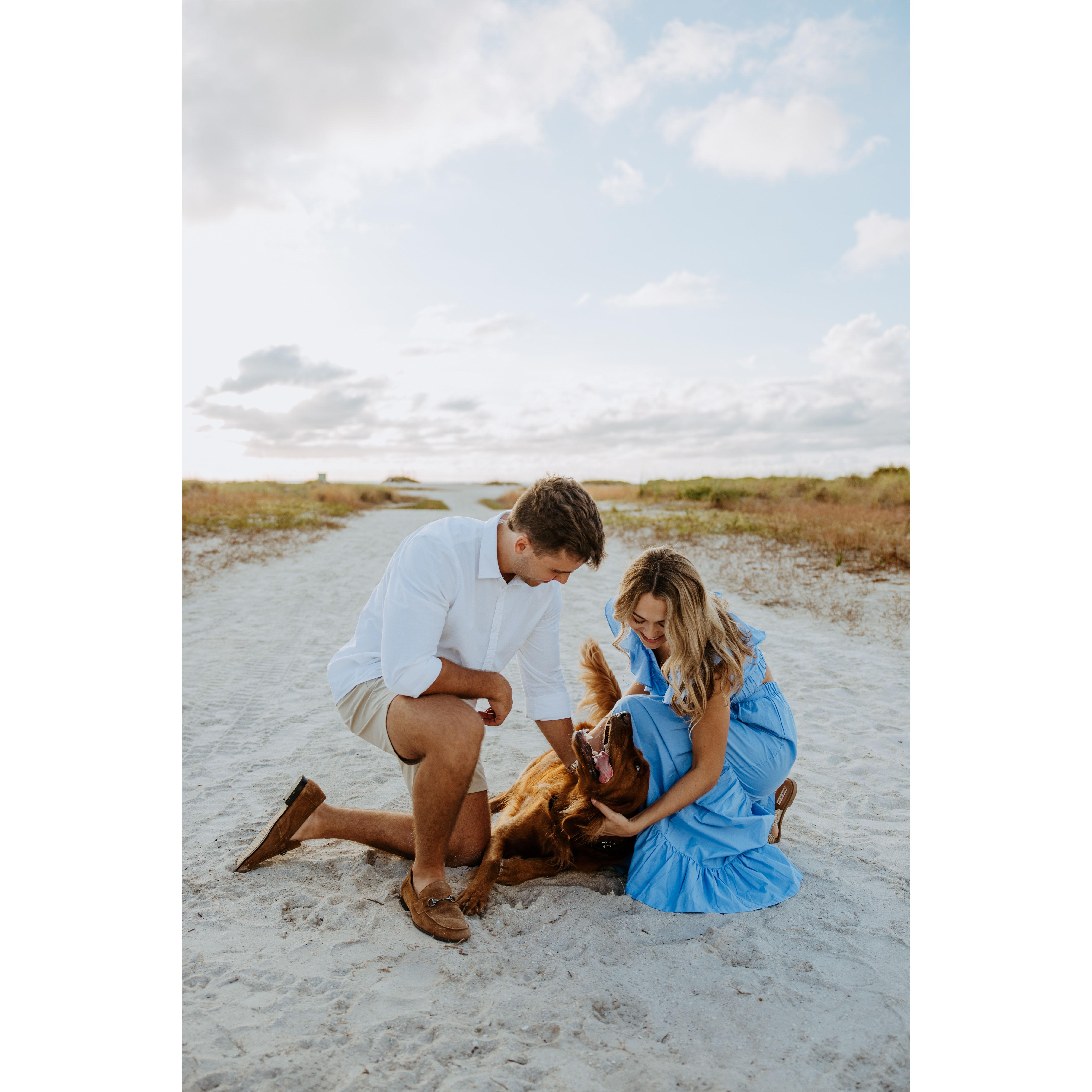 They took their first professional family photos on sand key beach, Clearwater.