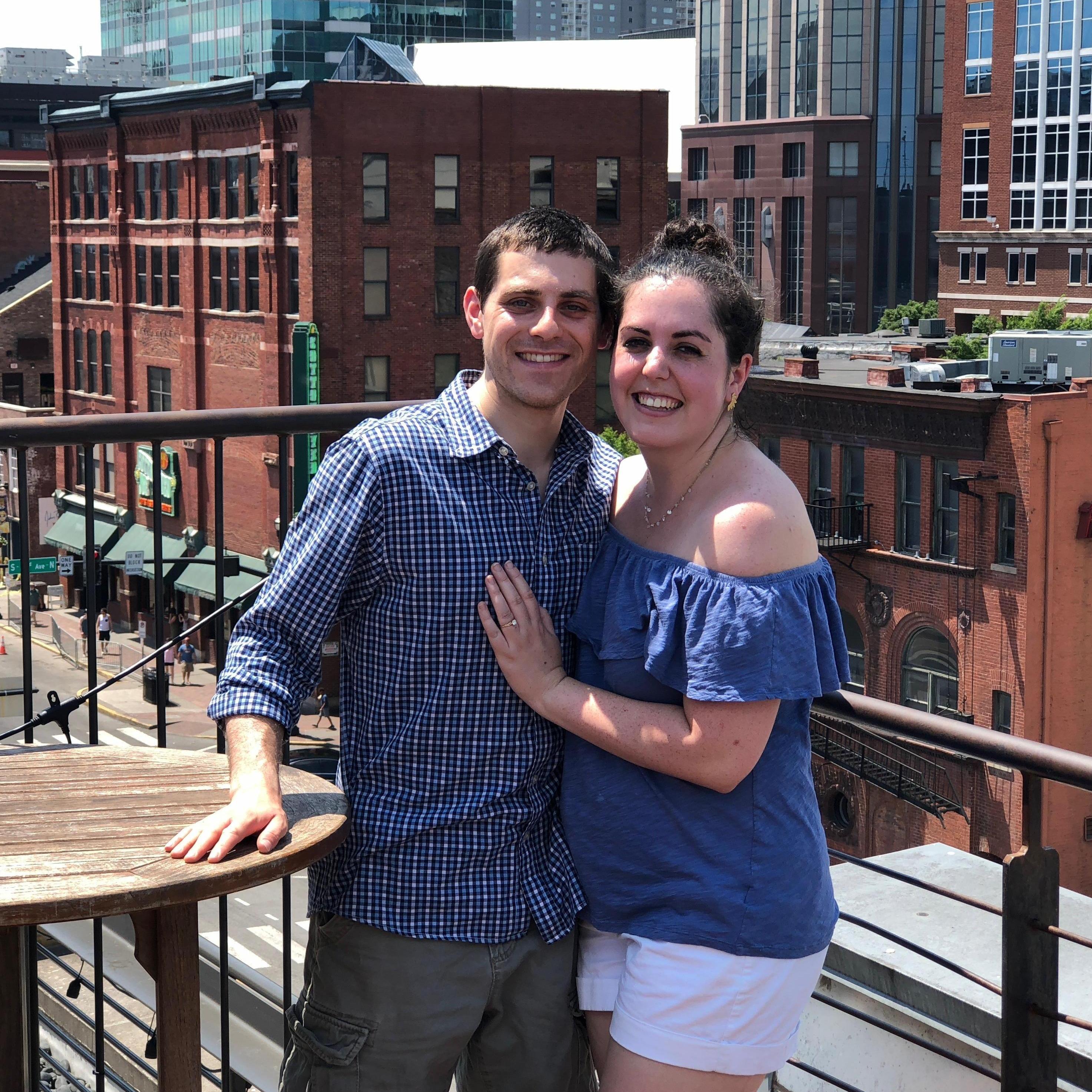 Celebrating our engagement on Broadway in Nashville