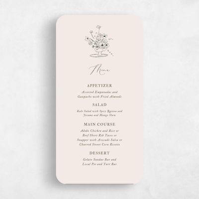 Beige Rounded Wedding Menu - Keole