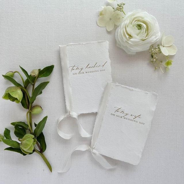 His and Hers - To My Husband/Wife Foil Pressed Vow Books